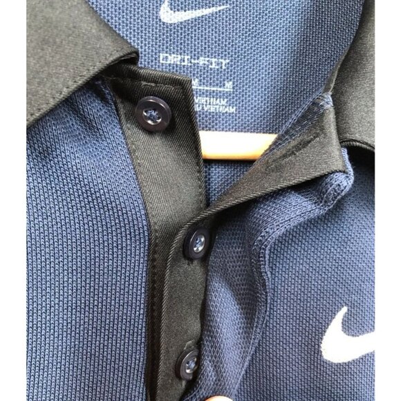 Nike PENN STATE Rugby Polo Shirt Navy Blue Embroidered Scroll Logo Unisex Medium - Picture 5 of 12